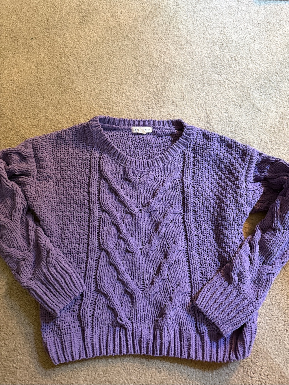 Aeropostale purple Cable Knit Crewneck Sweater size women’s small